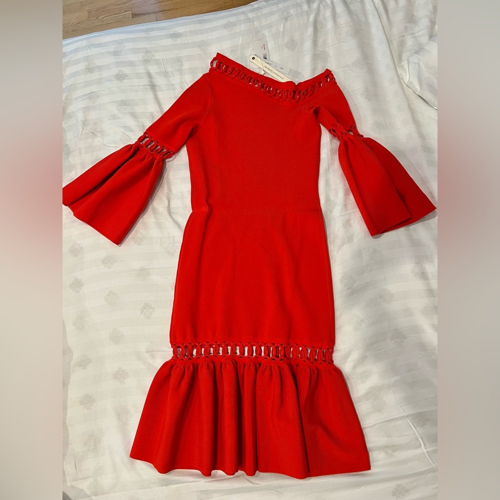 Jonathan Simkhai Chainlink Fit-and-Flare Knit Dress